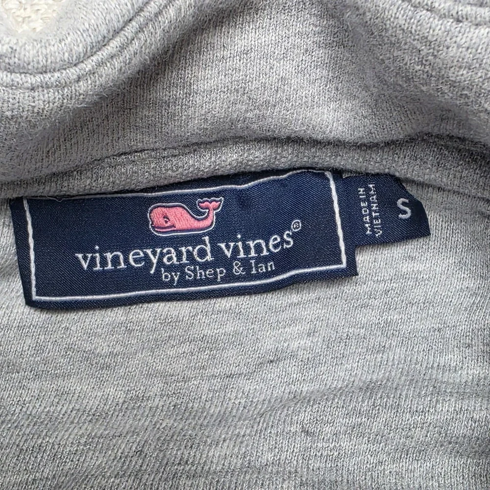 Vineyard Vines Sweater Mens S Gray Collegiate Shep Pullover Zip‎ Mock Sweatshirt